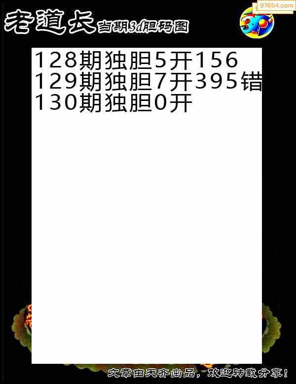 22130期97654各站收集胆码预测图-天中图库