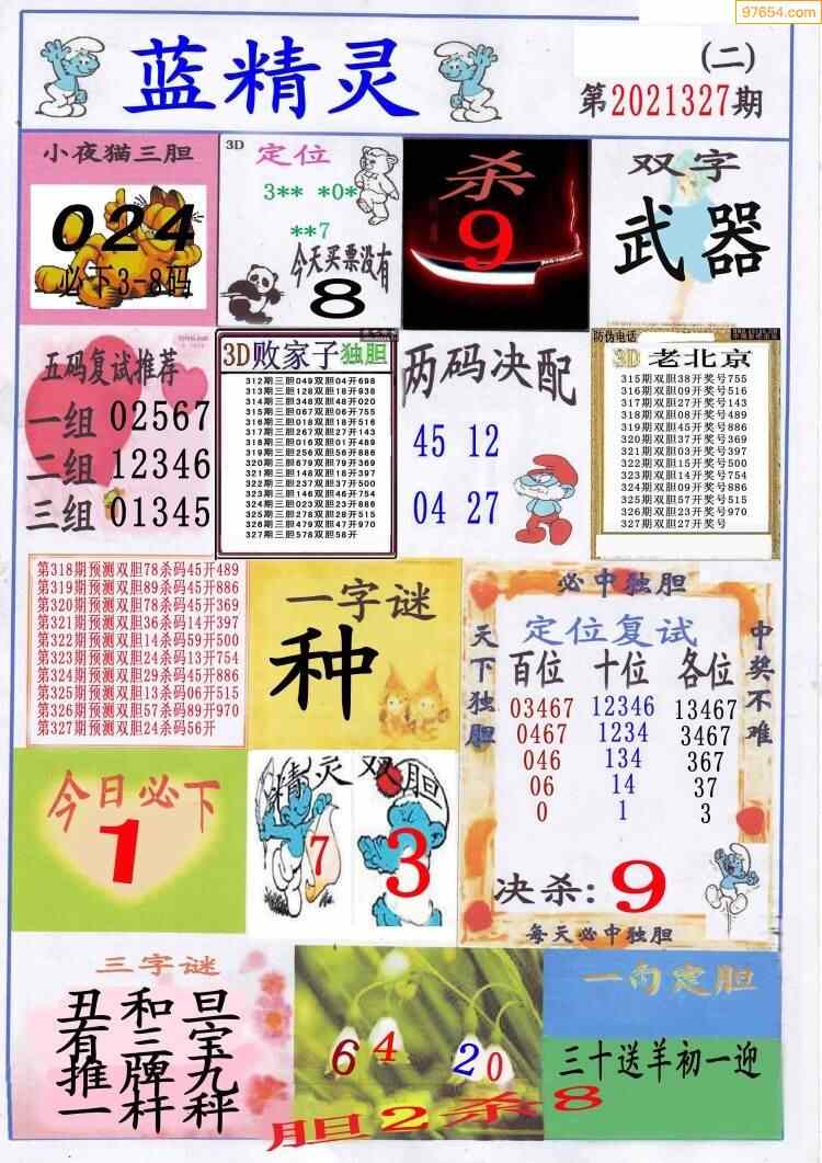 (5)327期图库总集福彩3d字谜图谜总汇