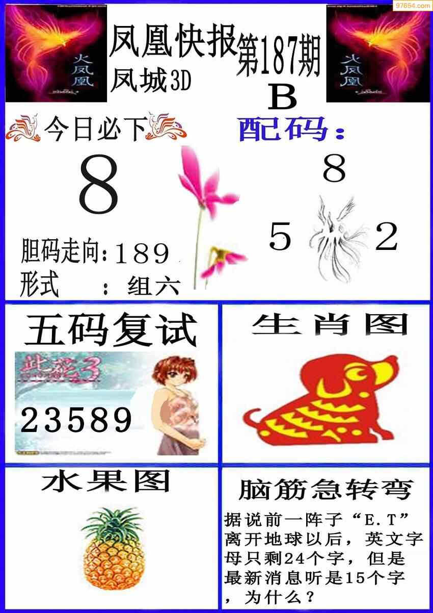 福彩22年187期鳳凰報港港彩報