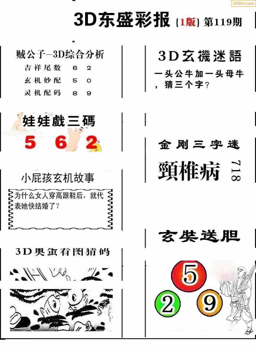 23年119期3d布衣圖庫圖謎版總彙