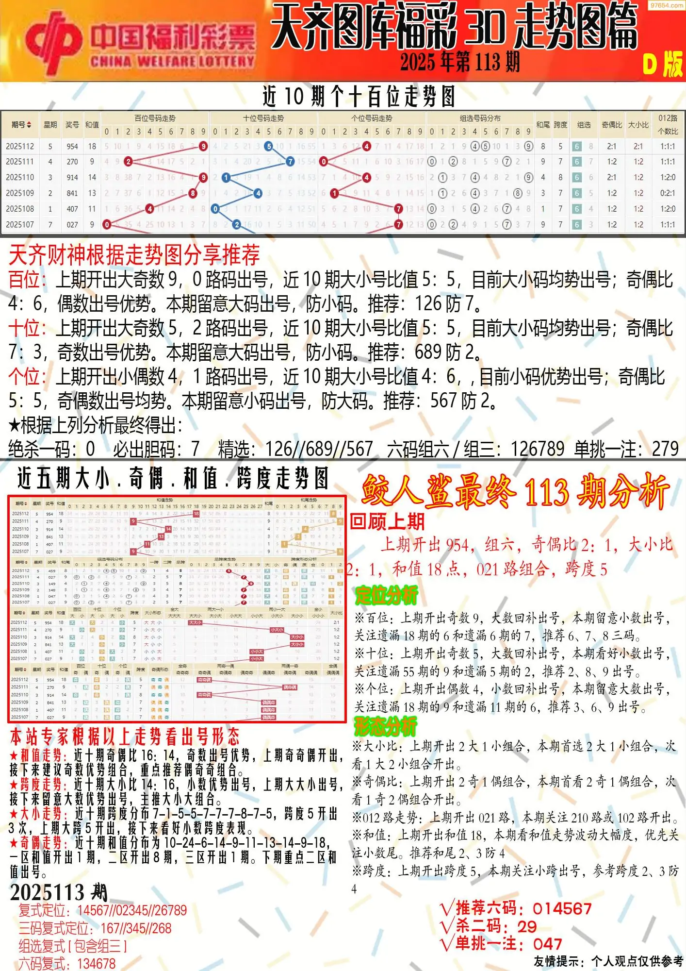 天齐原创彩报D