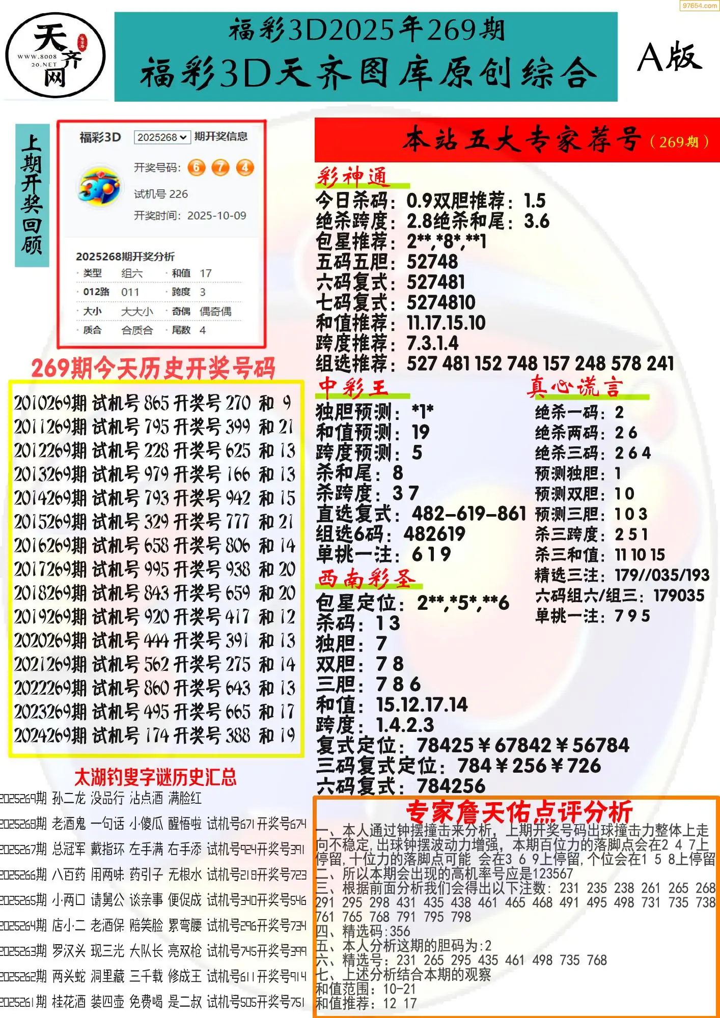 天齐原创彩报A