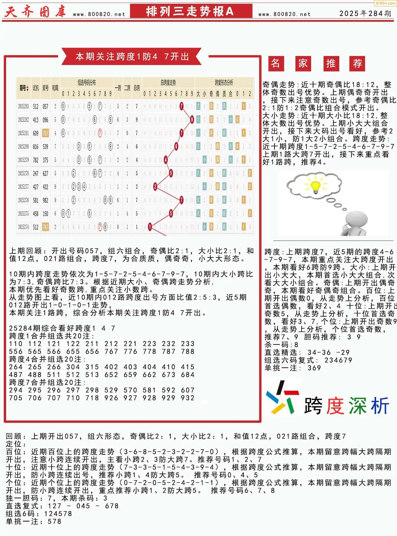 体彩排列三走势报A