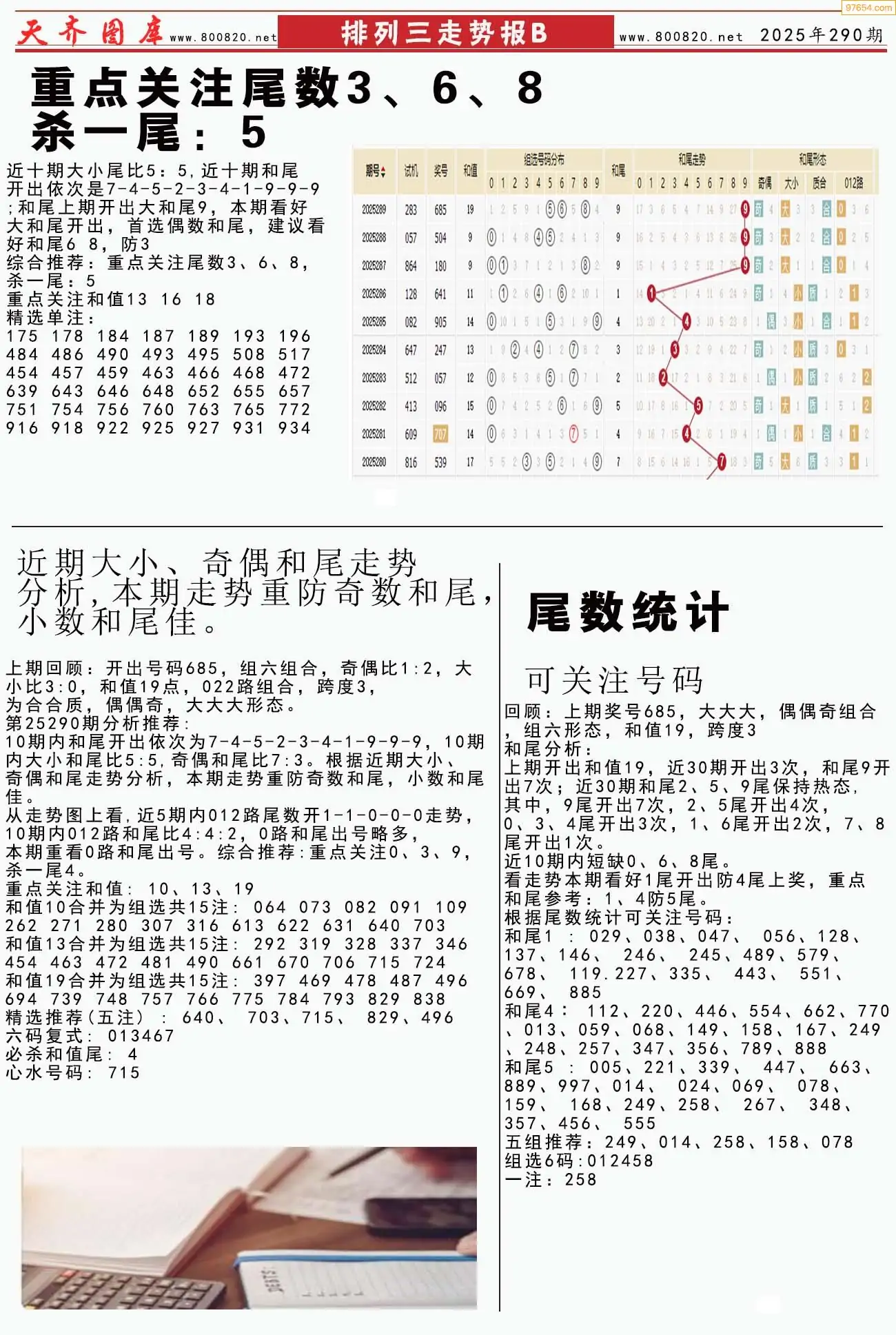 体彩排列三走势报B